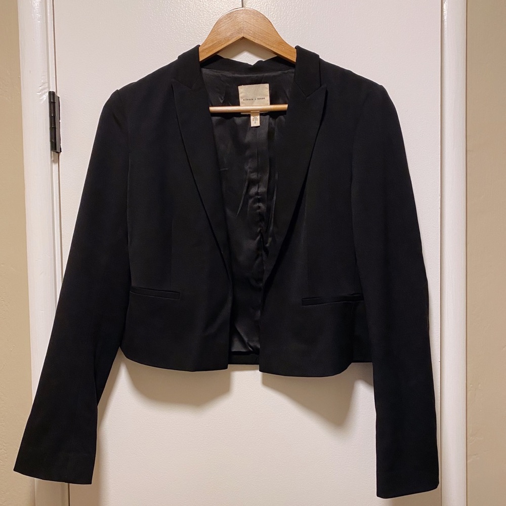 Urban Outfitters Silence + Noise Black Crop Blazer